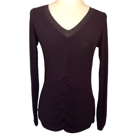 IRIS Setlawke Black Ruched Mesh Back Long Sleeve Top - M - Picture 2 of 13